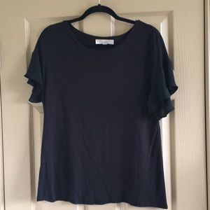 LOFT black flutter short sleeve tee